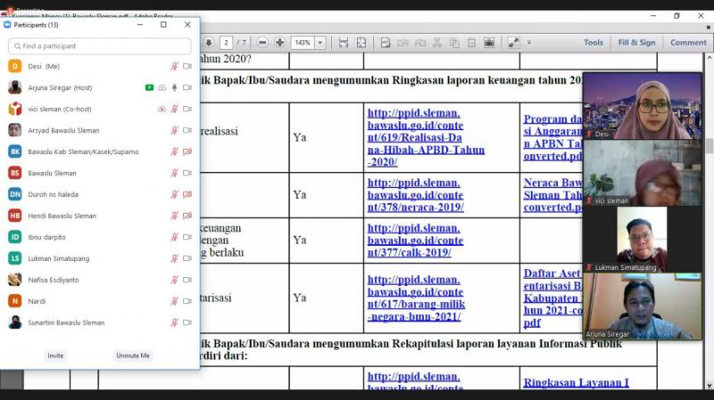 Cek Ricek SAQ Monev KID DIY Tahun 2021