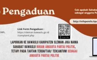 Dicatut Sebagai Anggota Parpol, 16 Orang Mengadu ke Bawaslu Sleman