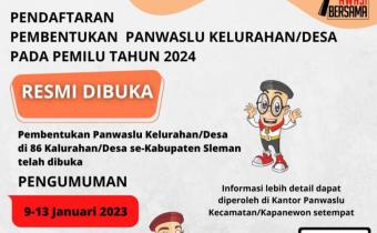 Pendaftaran Panwaslu Kelurahan/Desa Resmi Dibuka